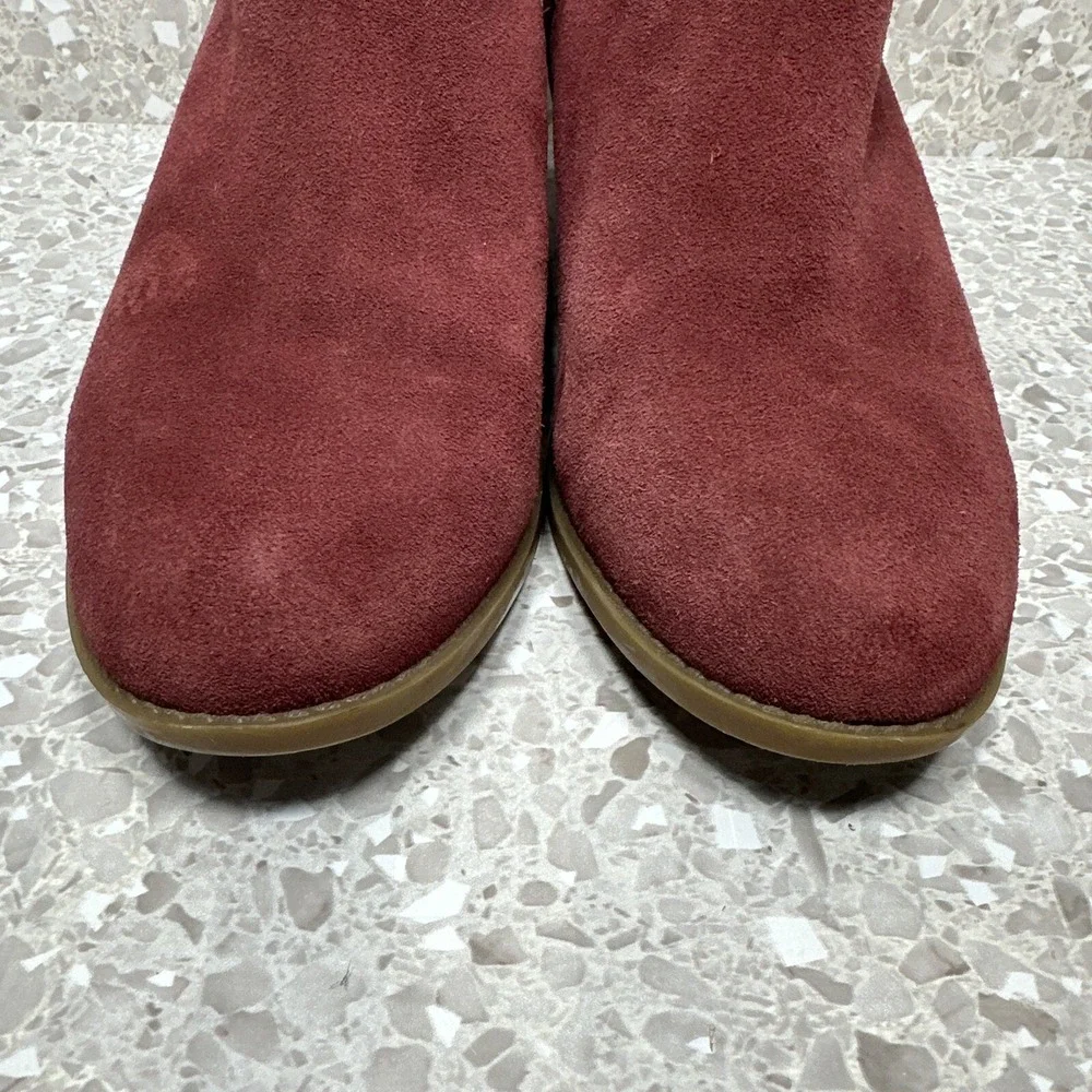 Vionic‎ Ankle Boots Womens 7 Burgundy Suede Side Zip Orthotic Comfort Booties